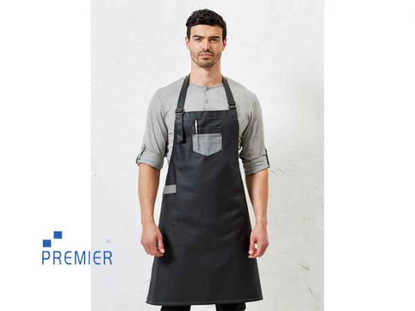 Division Waxed Look Denim with faux leather Apron